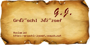 Gröschl József névjegykártya